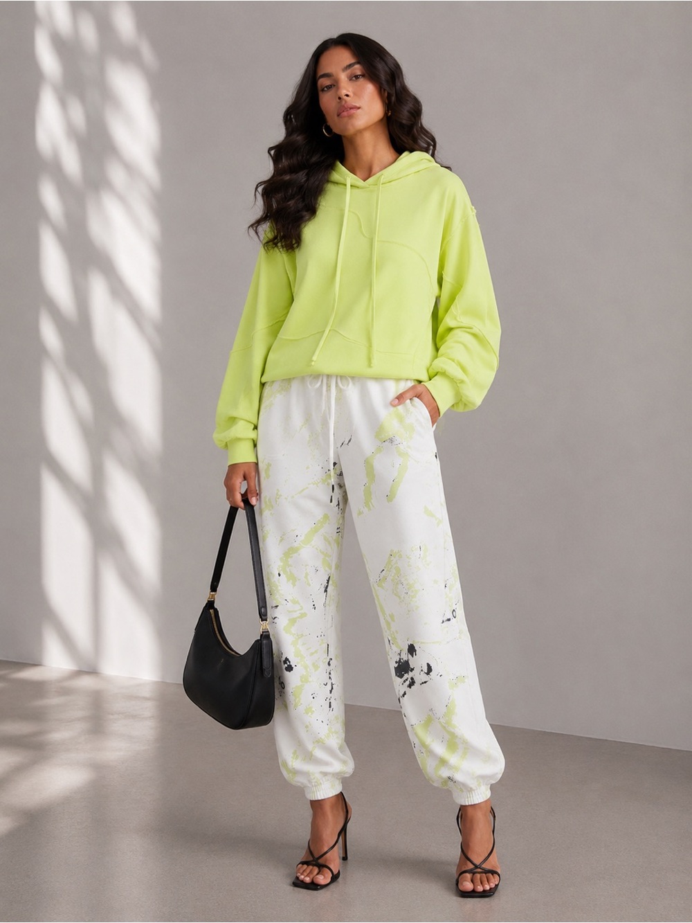 Oversized Neon Lime Hoodie - Women’s Casual Pullover